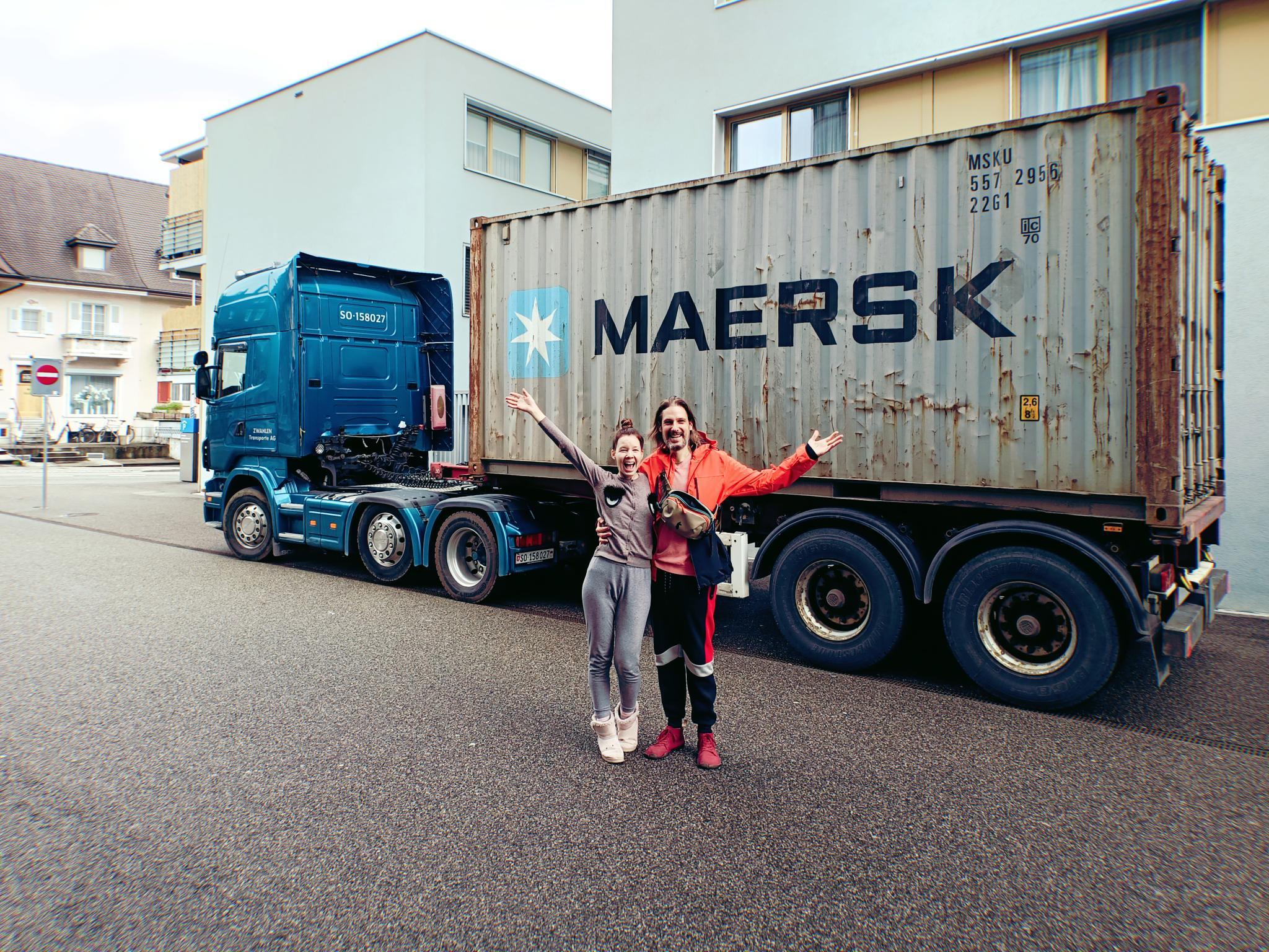 Our container before pickup